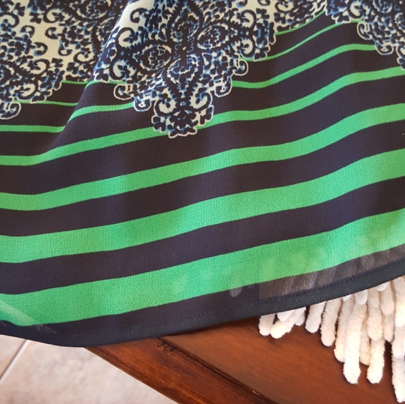 CAbi  Blue Cream and Green tank top blouse - Picture 6 of 7